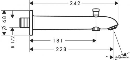 Излив для ванны и душа Hansgrohe 13424000 фото 2