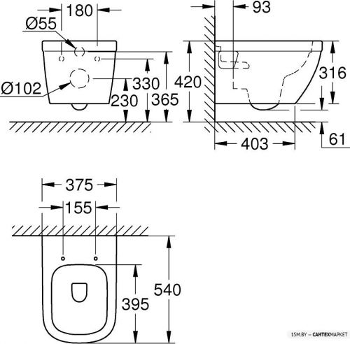 Подвесной унитаз Grohe Euro 39538000 фото 2