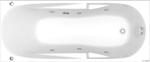 Акриловая ванна BAS Ибица 150x70 с гидромассажем Flat Brass