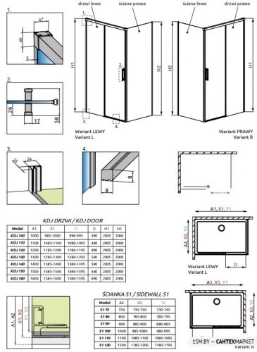 Душевой уголок Radaway Idea KDJ 150x70 фото 7