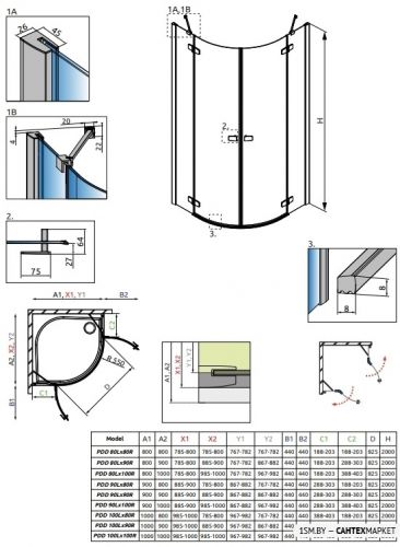 Душевой уголок Radaway Fuenta New PDD 100x90 фото 8