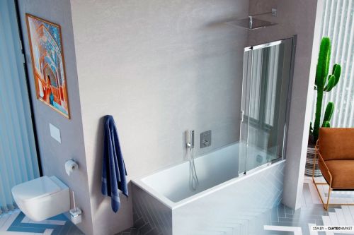 Стеклянная шторка для ванны Excellent Liner 110 фото 2