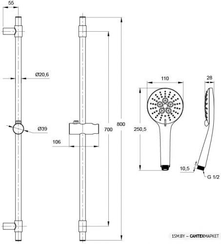 Душевой гарнитур IDDIS Torr TOR3F00i16 фото 2