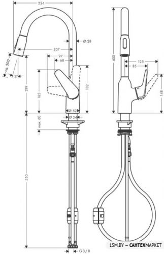 Смеситель для мойки Hansgrohe M42 M429-H220 71800000 фото 2