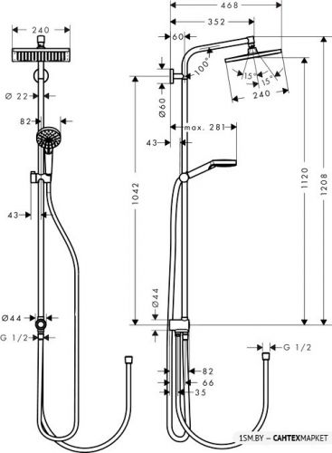 Душевая система Hansgrohe Crometta E240 1jet [27289000] фото 5