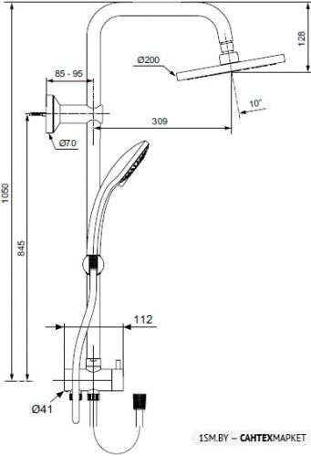 Душевая система Ideal Standard IdealRain Eco [A6281AA] фото 2