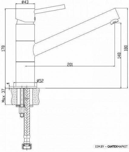 Смеситель для мойки IDDIS Velikan VL1BBSGi05 (хром/черный) фото 7