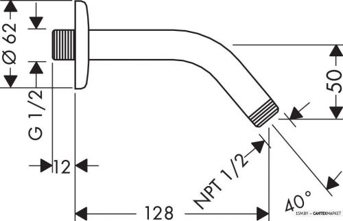 Держатель верхнего душа Hansgrohe 27411000 фото 2