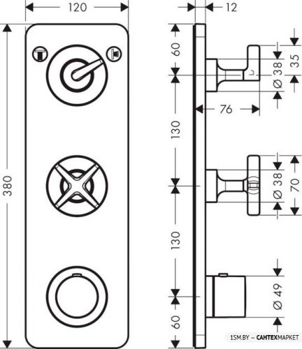 Смеситель для душа Axor Citterio E 36703000 (хром) фото 2