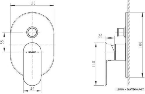 Смеситель для ванны и душа Bravat Gina PB865104CP-2-ENG фото 2