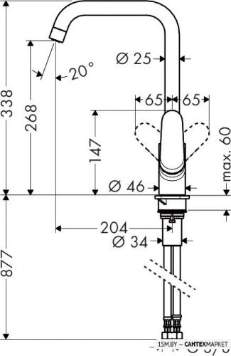 Смеситель для мойки Hansgrohe Focus M41 31820670 (черный матовый) фото 2