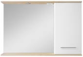 Шкаф с зеркалом Misty Респект 120 (белый-дуб тис. прав.) Э-Рес02120-1П