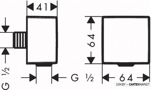 Шланговое подключение Hansgrohe FixFit Square 26455700 (белый матовый) фото 2