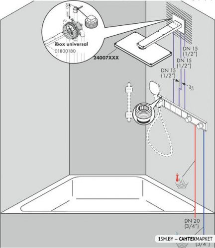 Скрытый механизм для ванны и душа Hansgrohe RainSelect 15312180 фото 4