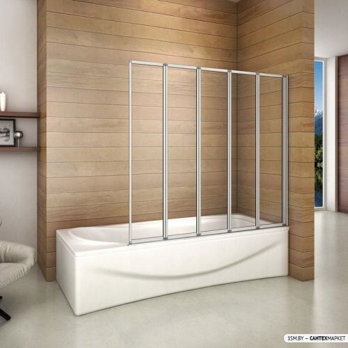 Стеклянная шторка для ванны Rea Idea 120 (хром/прозрачное стекло) фото 7