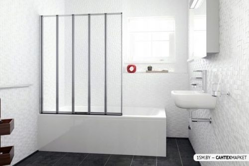 Стеклянная шторка для ванны Rea Idea 120 (хром/прозрачное стекло) фото 8