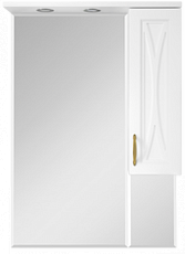 Шкаф с зеркалом Misty Амбра 60 (белый эмаль правый) П-Амб0260-0322ЯП