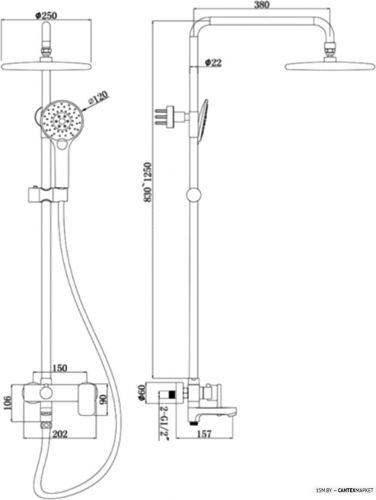 Душевая система Bravat Riffle F6336370CP-A-RUS фото 2