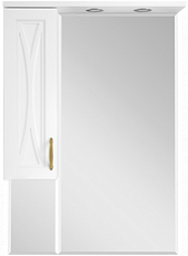 Шкаф с зеркалом Misty Амбра 80 (белый эмаль левый) П-Амб0280-0322ЯЛ