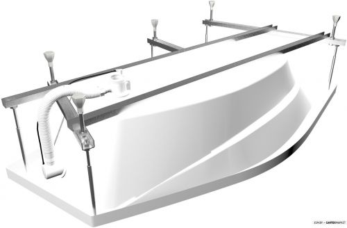 Акриловая ванна Triton Скарлет 167x96L (с каркасом, 2 экрана и сифон) фото 5
