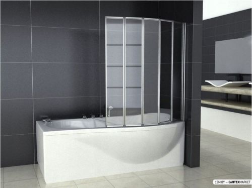 Стеклянная шторка для ванны Rea Idea 120 (хром/прозрачное стекло) фото 3